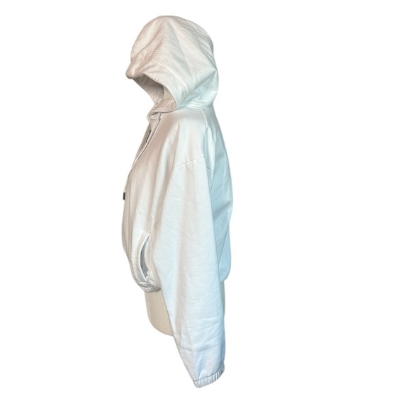 Tesla White Hooded Cropped Sweatshirt - Picture 7 of 7